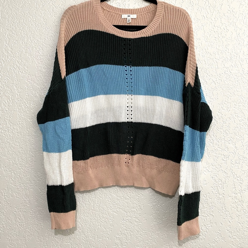 BP- striped cozy cotton knit sweater- Size XS